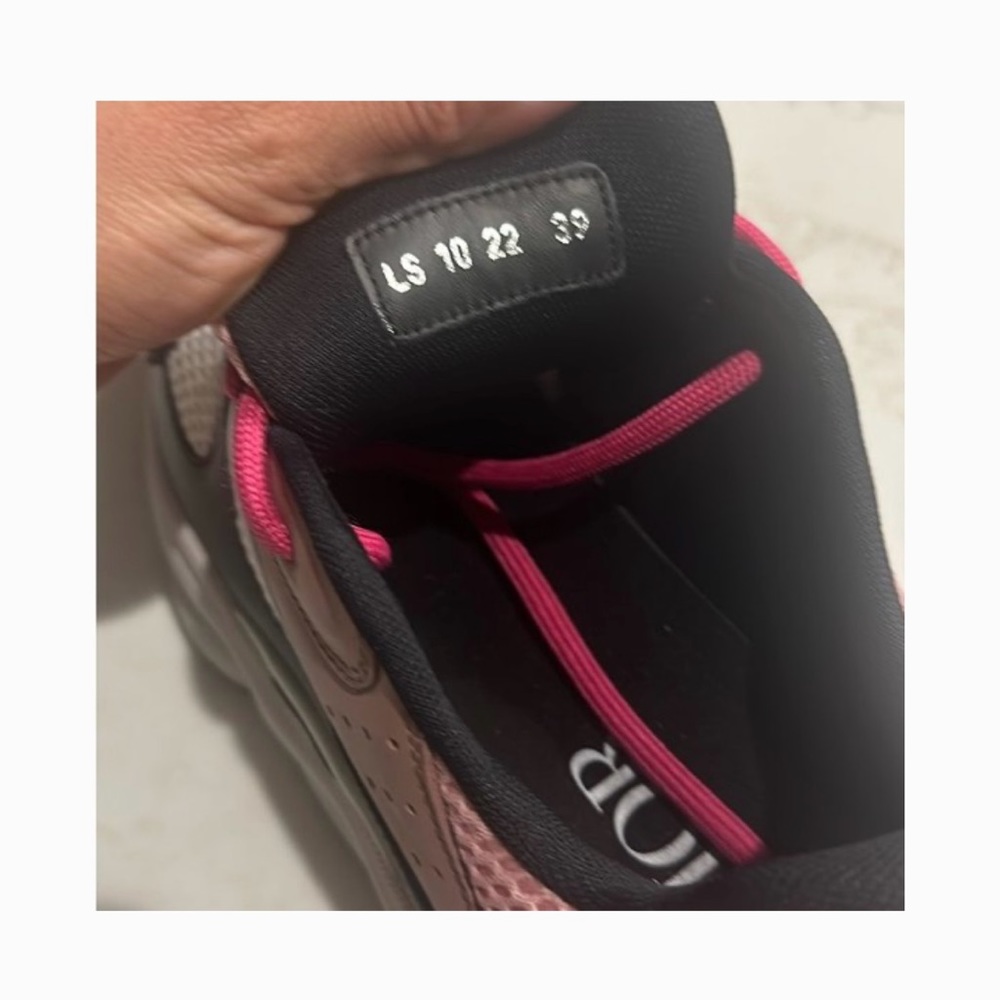 NWT Dior- Men’s B22 Pink & White Mesh w pink and white calfskin sneakers- 39 - Picture 6 of 6